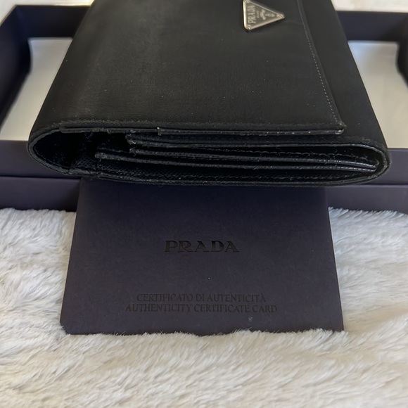 Authentic🖤PRADA MILANO Tessuto Black Nylon Long Unisex Wallet - Picture 9 of 12